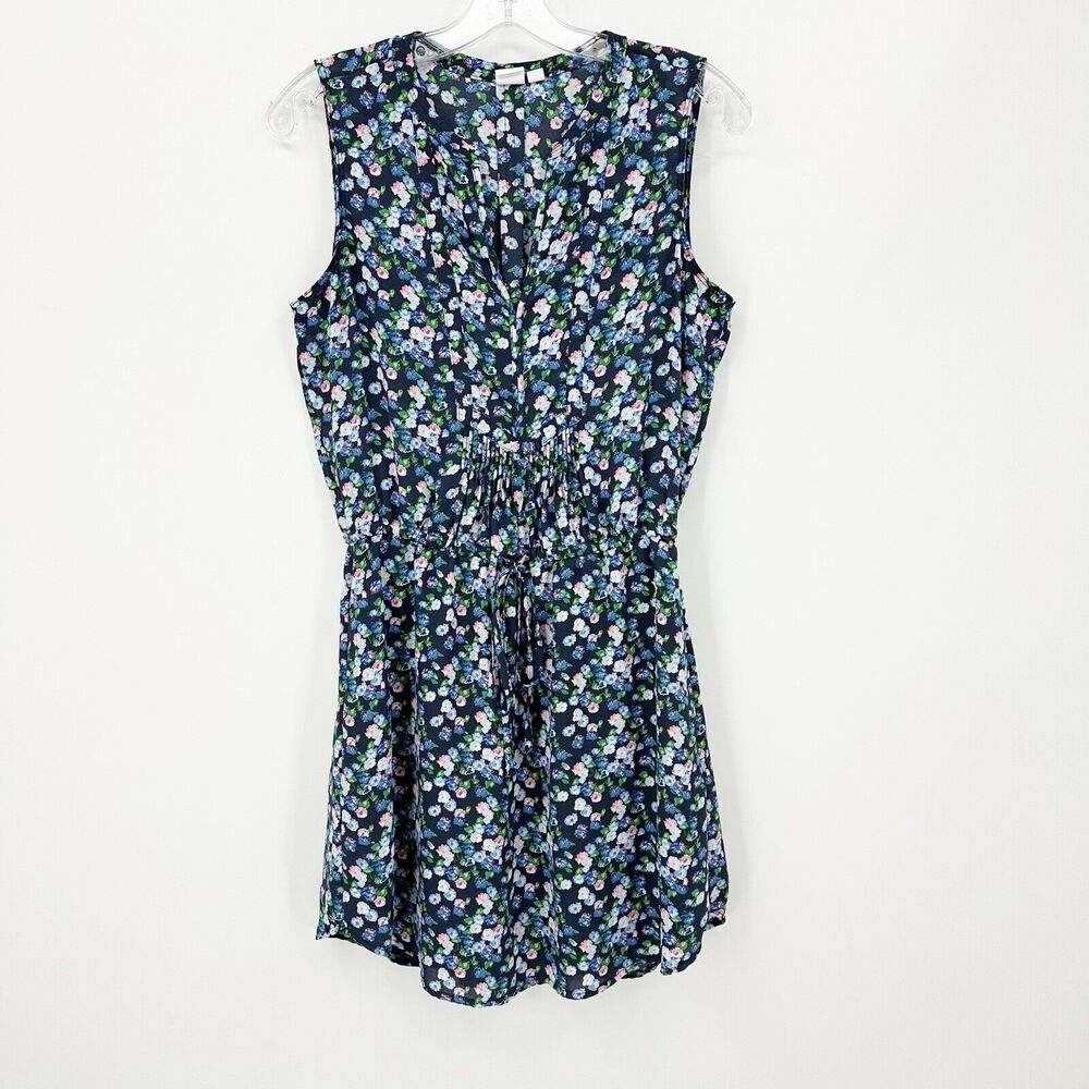 Gap Womens Summer‎ Dress XS Sleeveless Floral Casual Feminine Drawstring Waist